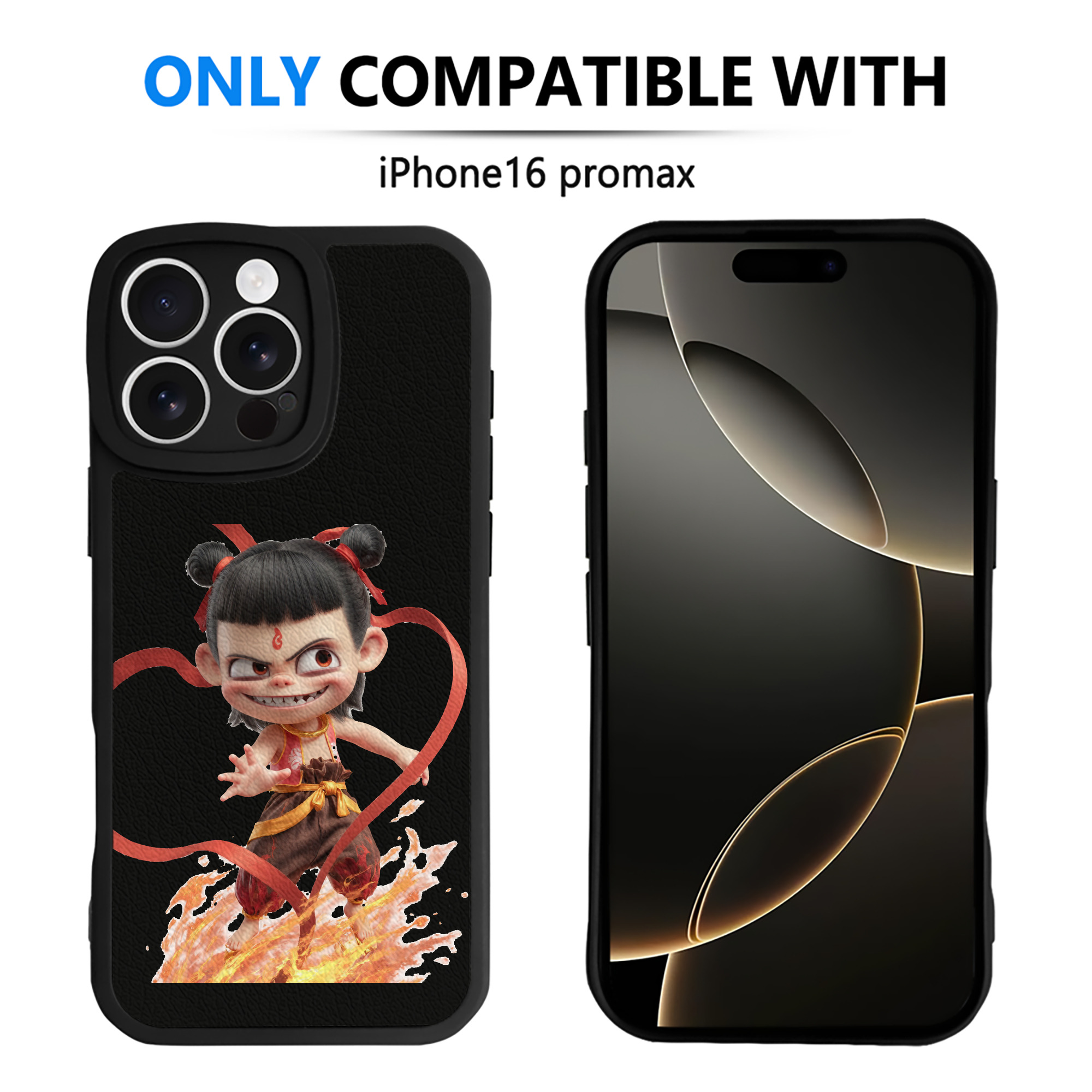 （画像用） Ne Zha 2 ナタ 魔童の大暴れ 【iPhone 16シリーズ対応】シリコンスマホケース（レザー調） 材質：シリコン